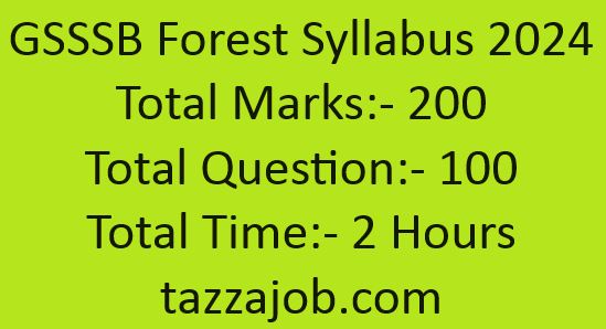 GSSSB વનરક્ષક માર્કસ વાઈઝ syllabus 2024 1 Latest Forest Syllabus 2024
