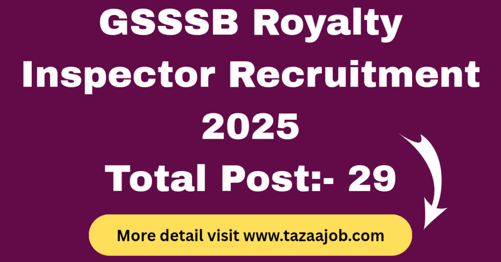 GSSSB Royalty Inspector Recruitment 2025 apply now ojas