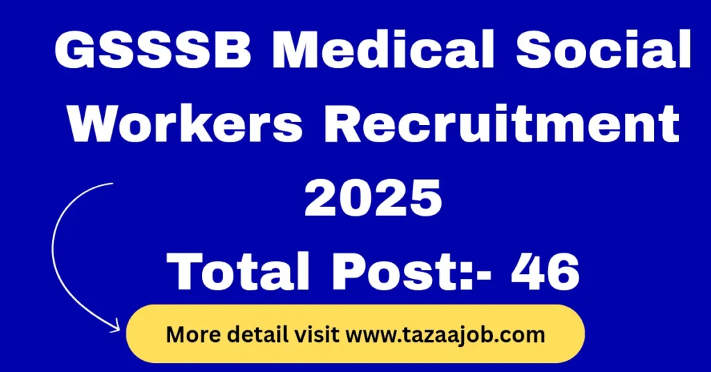 GSSSB Medical Social Workers Recruitment 2025