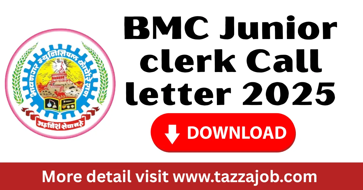 BMC (Bhavnagar Municipal Corporation) Junior Clerk Call Letter Download 2025