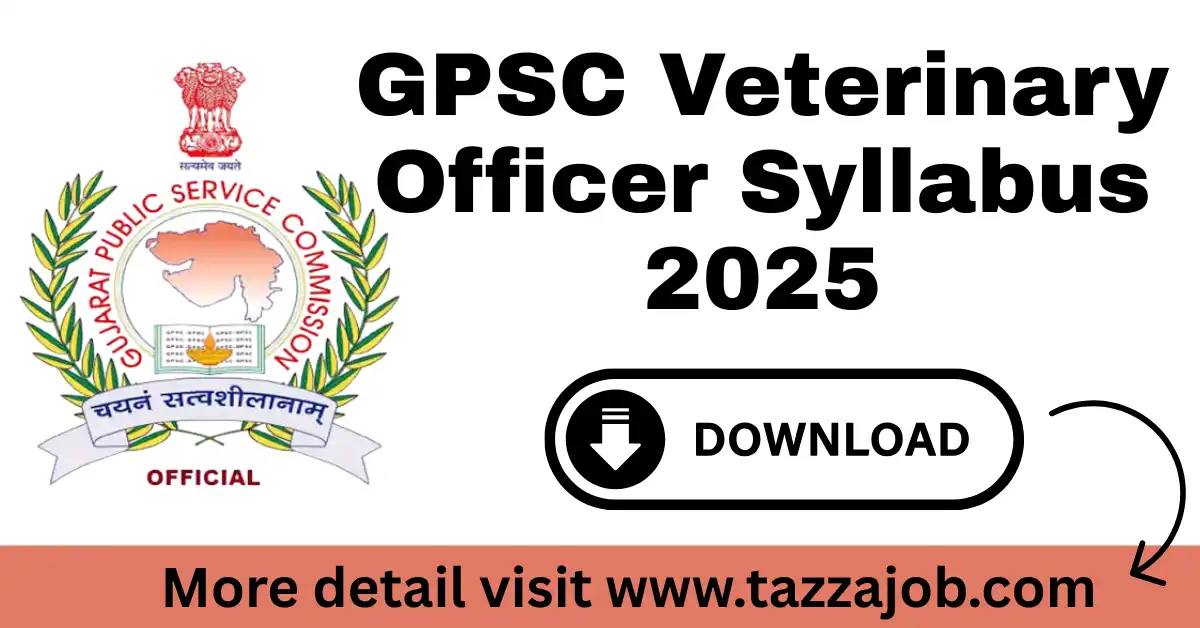 GPSC Veterinary Officer Syllabus 2025