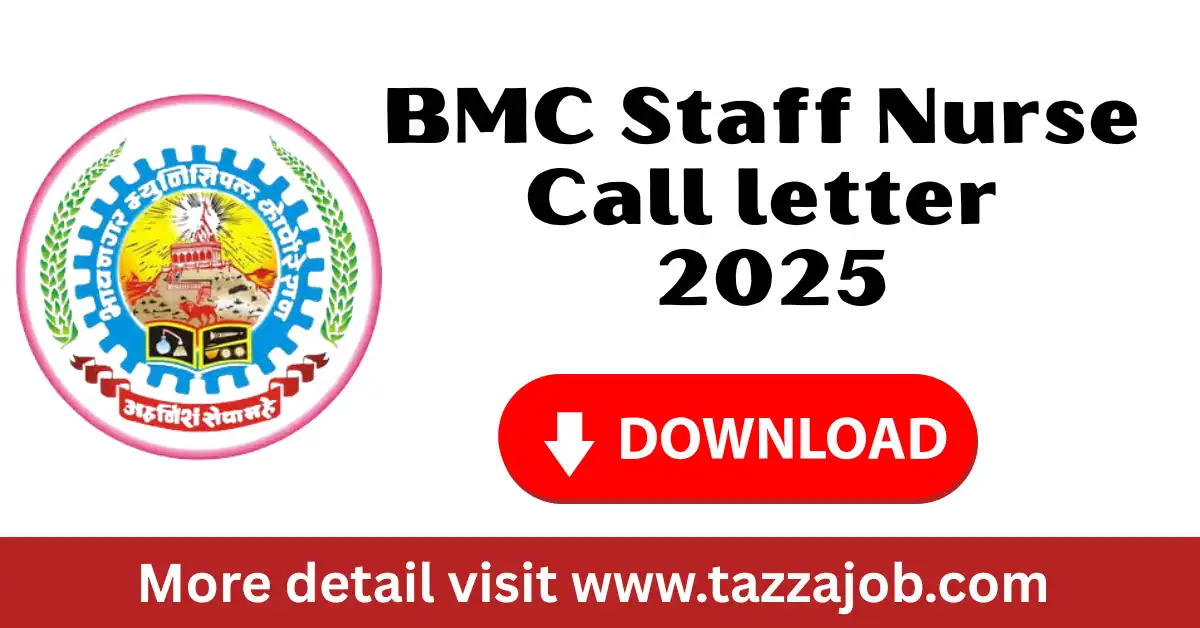 BMC (Bhavnagar Municipal Corporation) Staff Nurse Call Letter Download 2025
