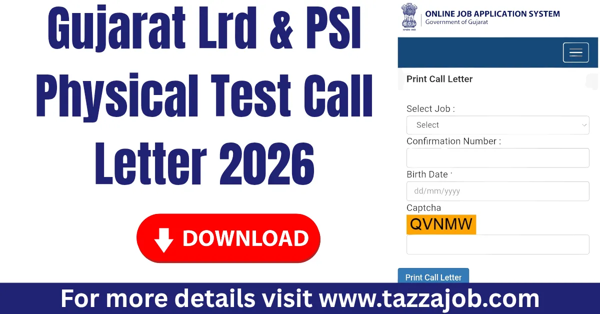 Gujarat LRD & PSI Physical Test Call Letter 2026 – Download Coming Soon @ ojas.gujarat.gov.in