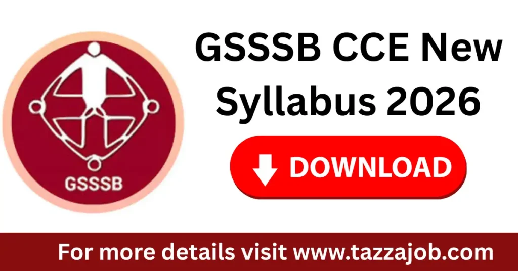 GSSSB CCE Syllabus 2026 PDF