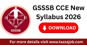 GSSSB CCE Syllabus 2026 PDF